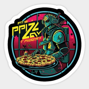 Cyber pizza Sticker